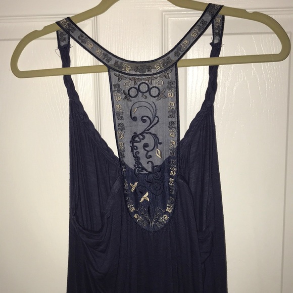 Semi Sheer Lace T Back with Braided Top - Picture 4 of 4